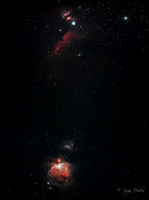 Orion Nebula (bottom) and Horsehead Nebula