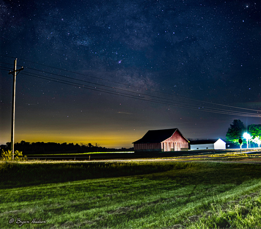 Milky Way Over Farm House