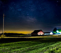 Milky Way Over Farm House