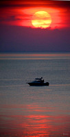 Big sunset, Lake Michigan