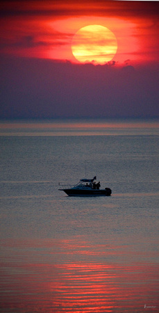 Big sunset, Lake Michigan
