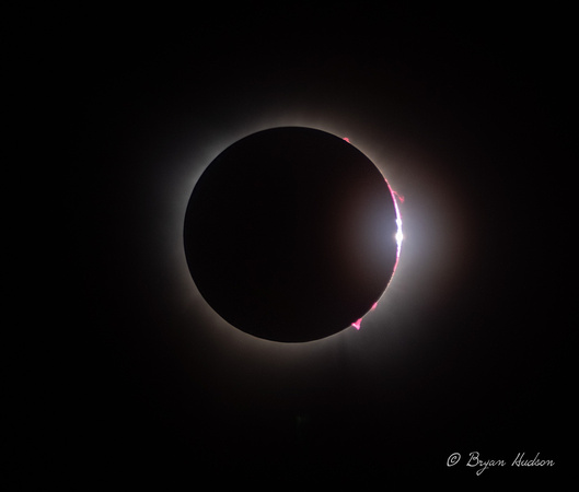 "Bailey's Beads |  An effect of sunlight shining through surface features on the moon.