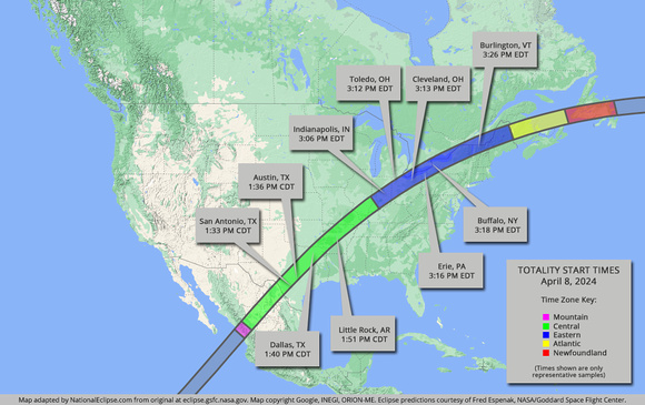 Eclipse Path for April 8