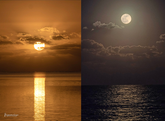 Sunset and Moonrise on same day, Florida