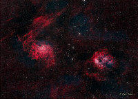 Flame Nebula (left), Tadpoles Nebula (right)