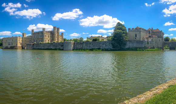 Another view of Leeds Castle on mote (This surrounds the entire castle complex)